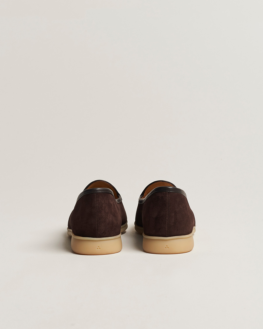 Herr | Loafers | Baudoin & Lange | Stride Loafers Dark Brown Suede