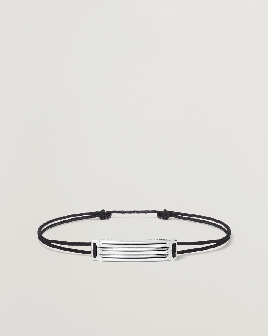Herr |  | LE GRAMME | Godron Cord Bracelet Black/Sterling Silver