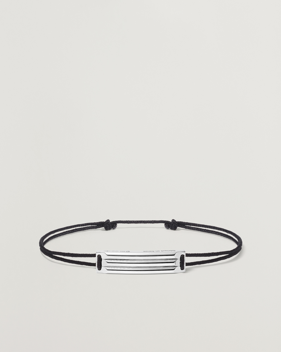 Herr | LE GRAMME Godron Cord Bracelet Black/Sterling Silver | LE GRAMME | Godron Cord Bracelet Black/Sterling Silver
