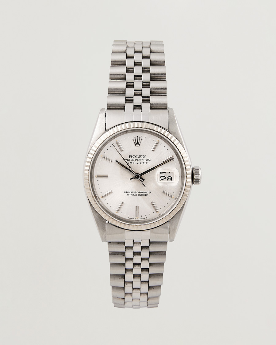 Herr | Rolex Pre-Owned Datejust 16014 Jubilee Steel White Steel Silver | Rolex Pre-Owned | Datejust 16014 Jubilee Steel White Steel Silver