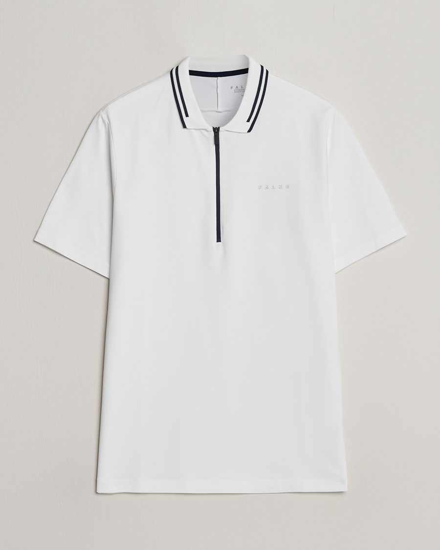 Herr | Pikéer | Falke Sport | Falke Zip Polo Shirt White