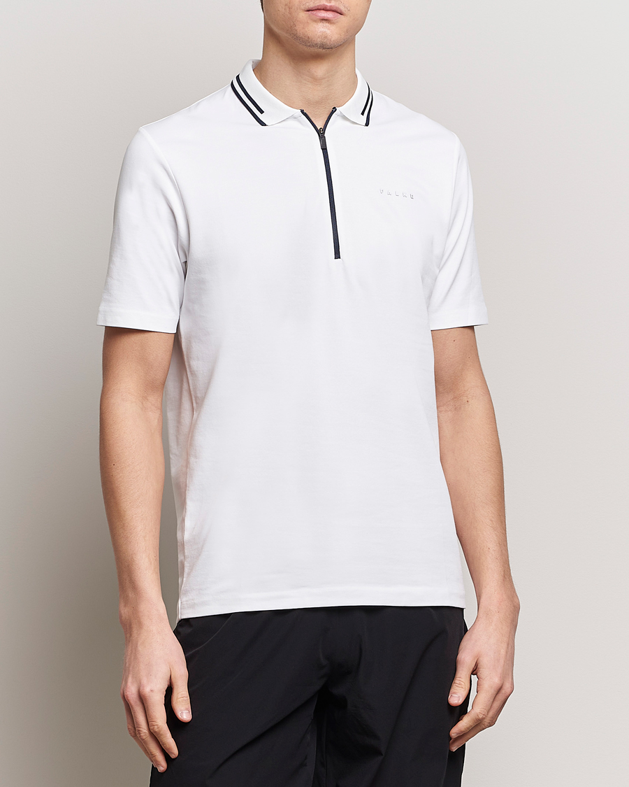 Herr | Kortärmade pikéer | Falke Sport | Falke Zip Polo Shirt White