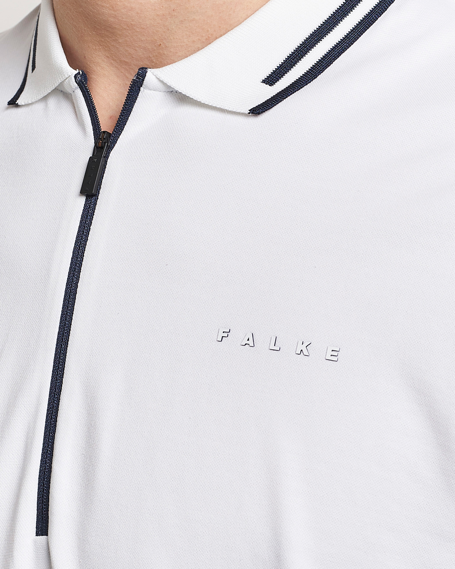 Herr | Pikéer | Falke Sport | Falke Zip Polo Shirt White