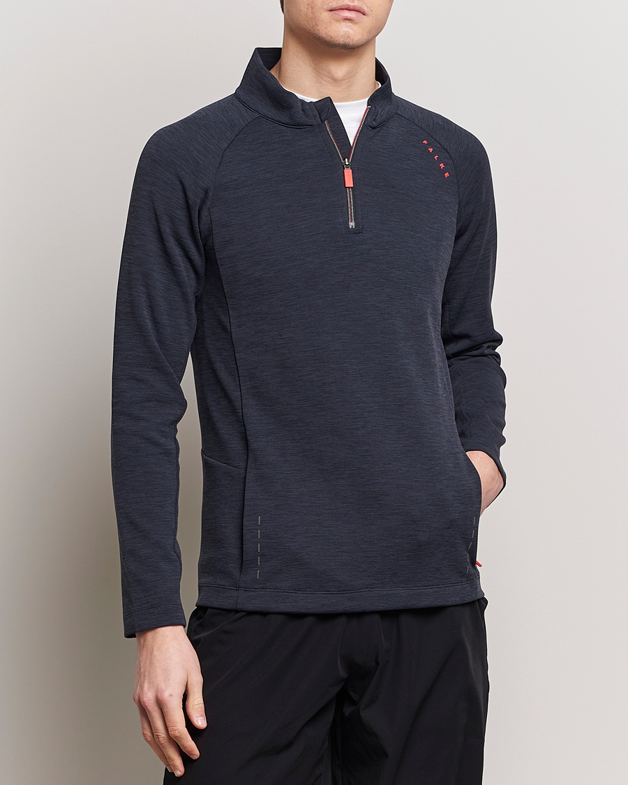 Herre |  | Falke Sport | Falke Core Half Zip Warm Up Shirt Black