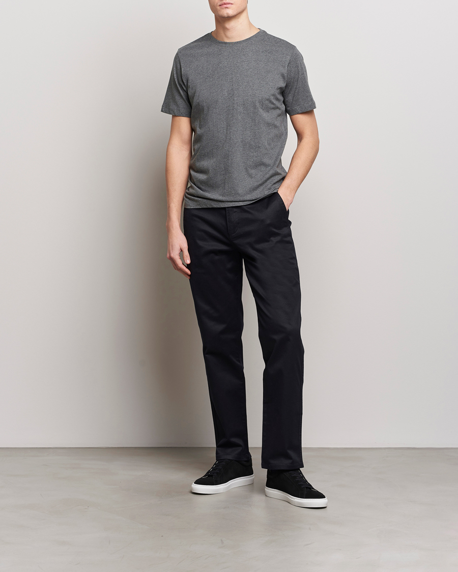 Herr | T-Shirts | KnowledgeCotton Apparel | Agnar Basic T-Shirt Dark Grey Melange