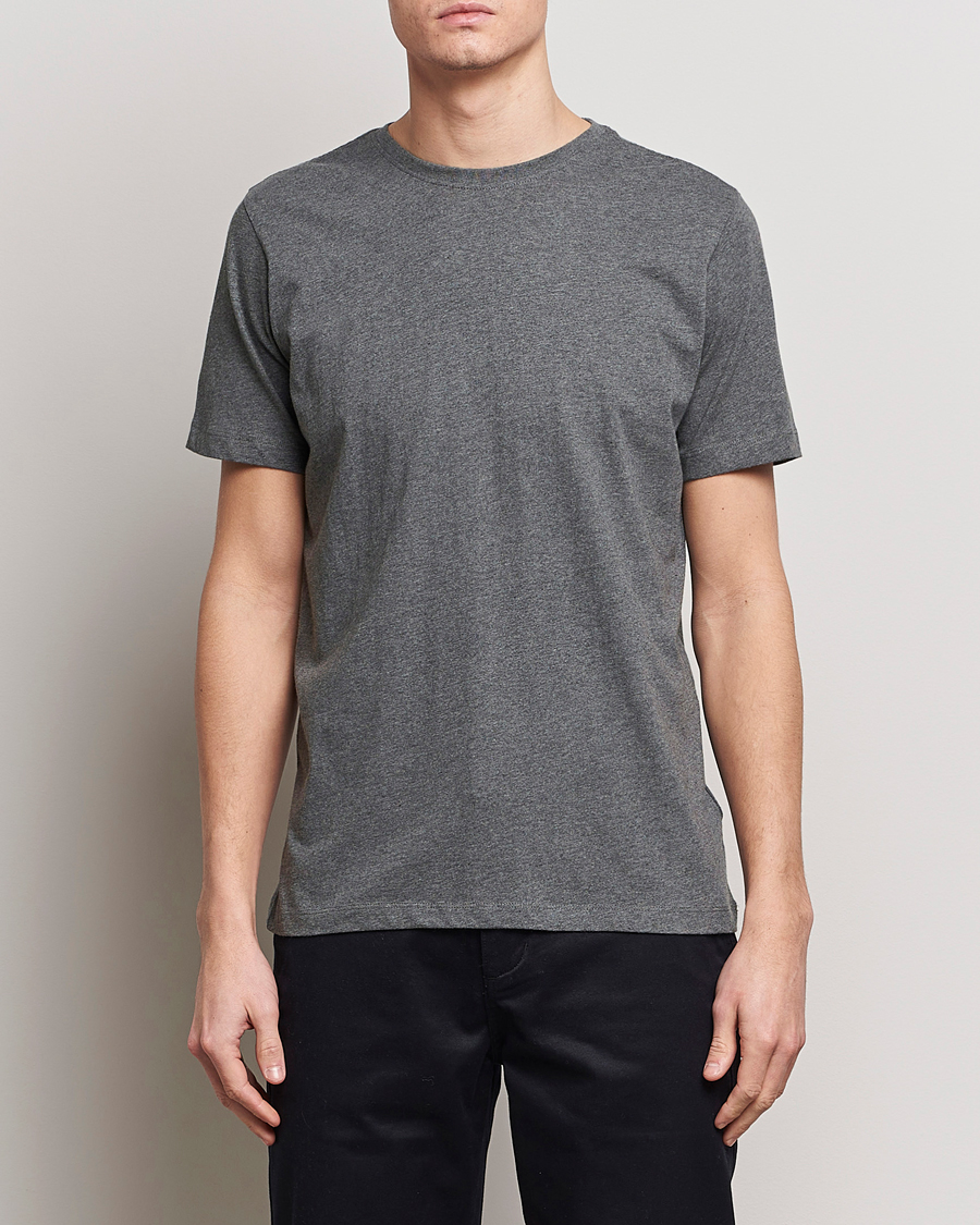Herr | T-Shirts | KnowledgeCotton Apparel | Agnar Basic T-Shirt Dark Grey Melange