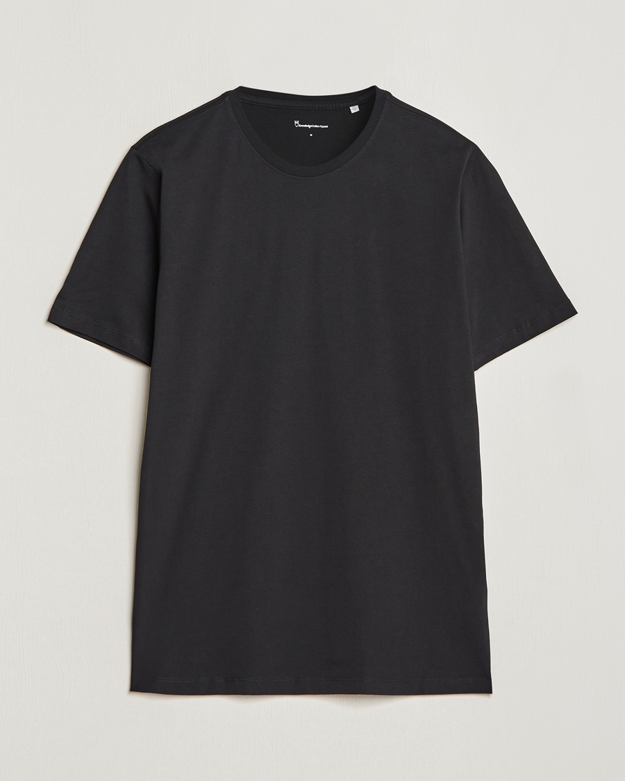 Herr | T-Shirts | KnowledgeCotton Apparel | Agnar Basic T-Shirt Jet Black