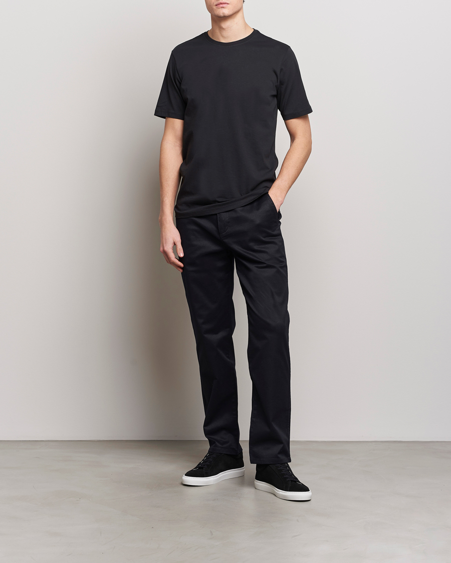 Herr | T-Shirts | KnowledgeCotton Apparel | Agnar Basic T-Shirt Jet Black