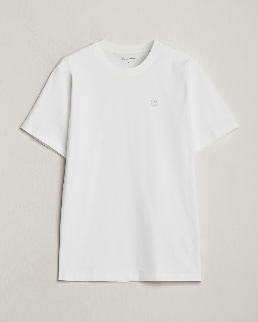 Herr | T-Shirts | KnowledgeCotton Apparel | Loke Badge T-Shirt Bright White