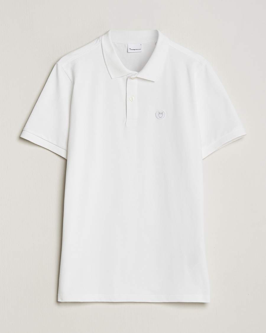 Herr | Pikéer | KnowledgeCotton Apparel | Toke Badge Polo Bright White