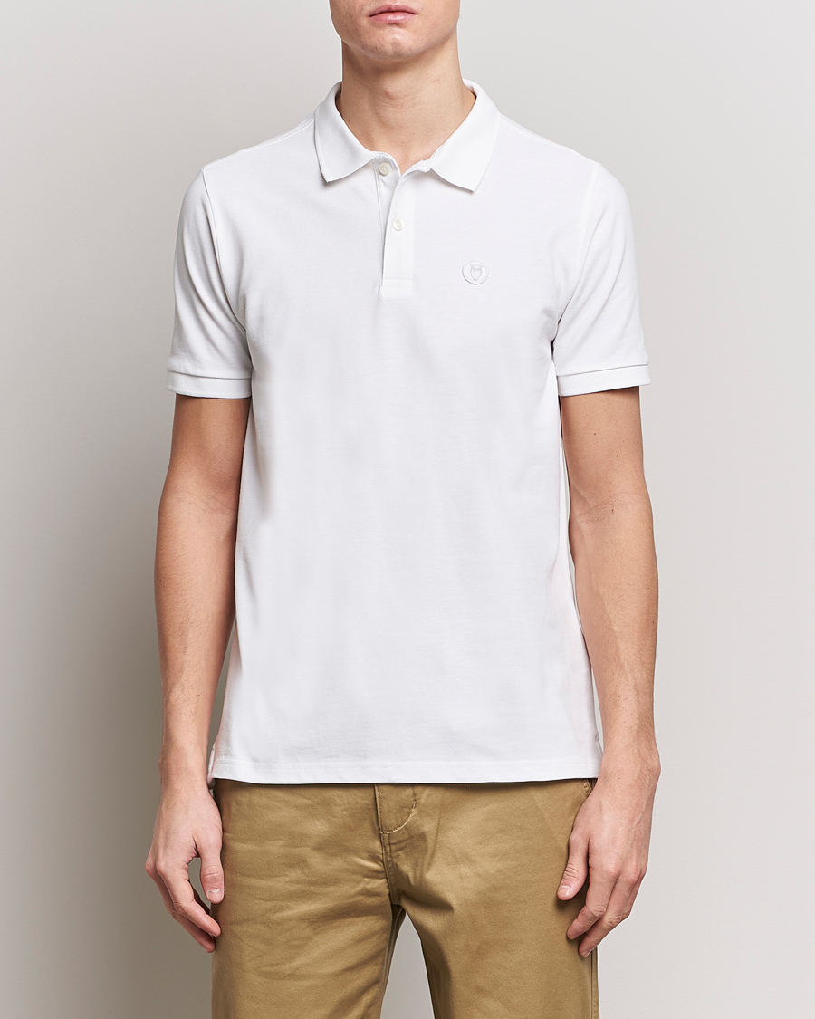 Herr | Kläder | KnowledgeCotton Apparel | Toke Badge Polo Bright White