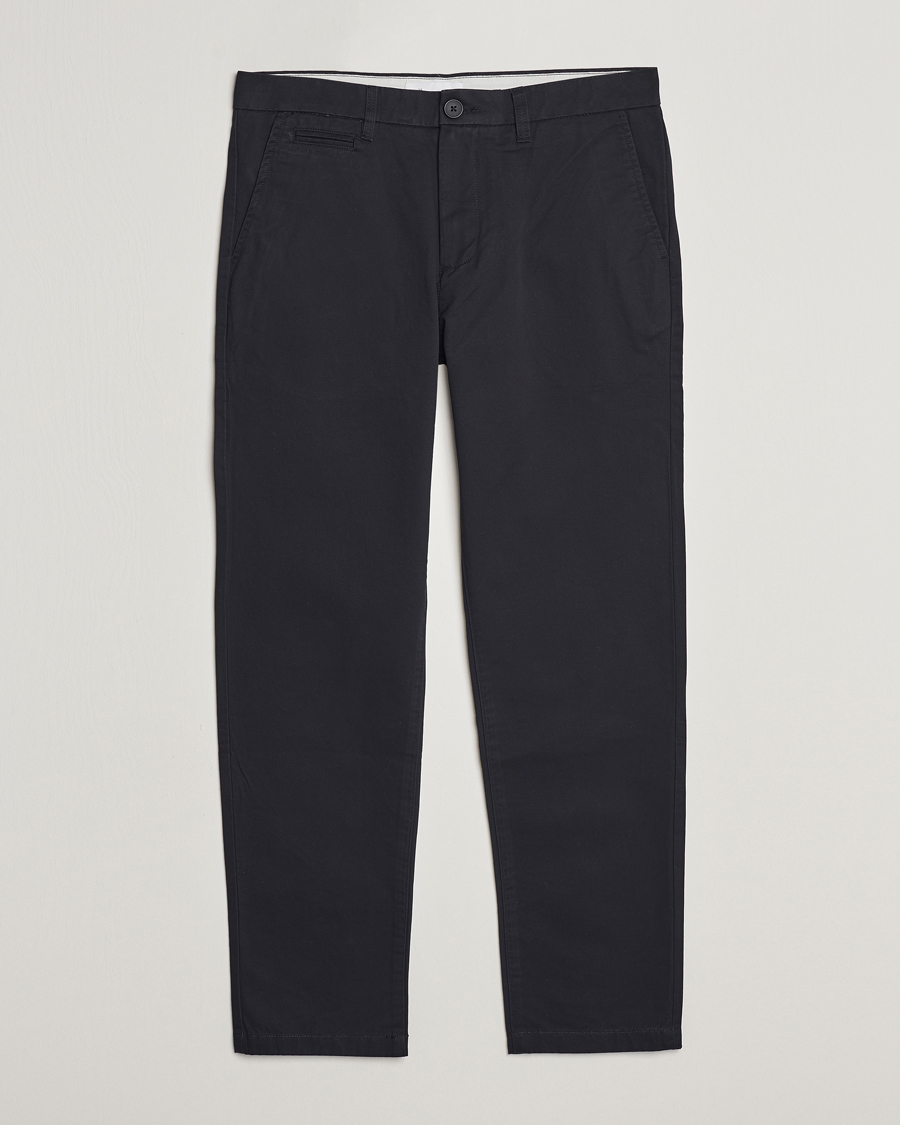 Herr | Byxor | KnowledgeCotton Apparel | Chuck Regular Cotton Twill Chino Jet Black