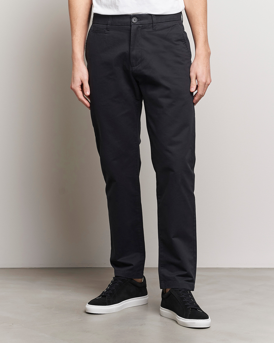 Herre | KnowledgeCotton Apparel | KnowledgeCotton Apparel | Chuck Regular Cotton Twill Chino Jet Black