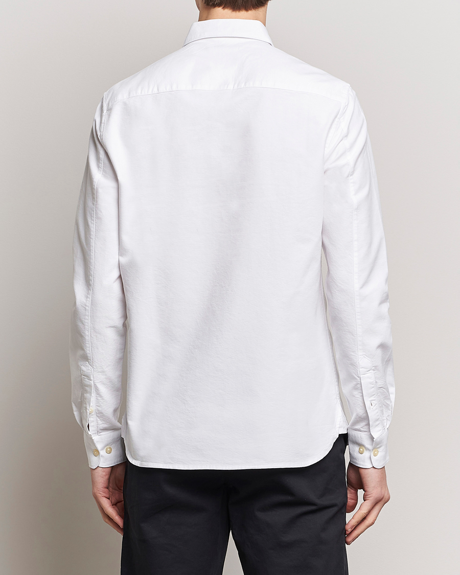 Herr | Skjortor | KnowledgeCotton Apparel | Harald Small Owl Regular Oxford Shirt Bright White