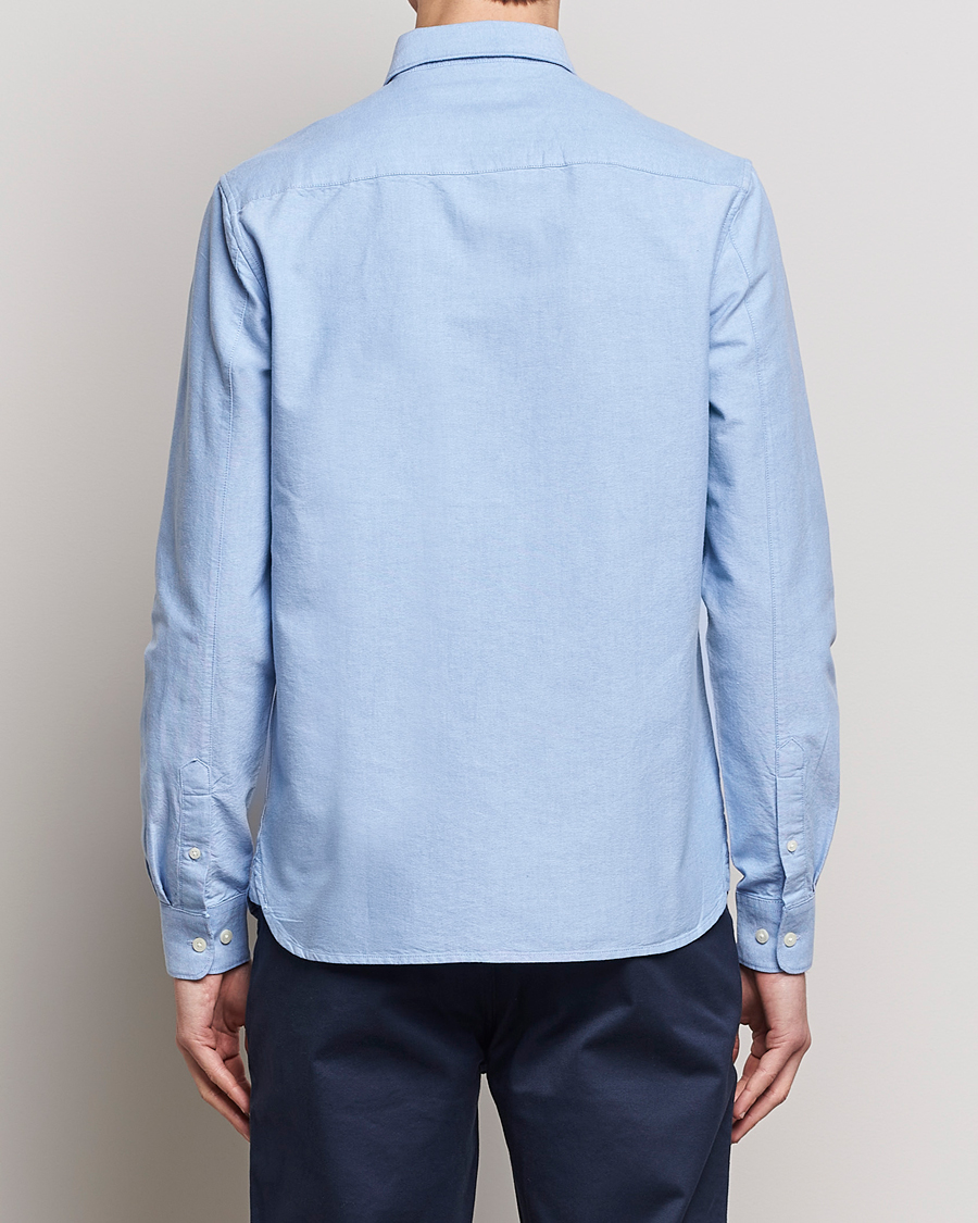 Herr | Skjortor | KnowledgeCotton Apparel | Harald Small Owl Regular Oxford Shirt Lapis Blue