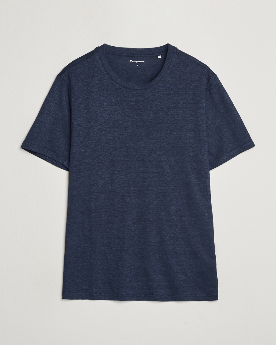 Herr | T-Shirts | KnowledgeCotton Apparel | Organic Linen T-Shirt Total Eclipse