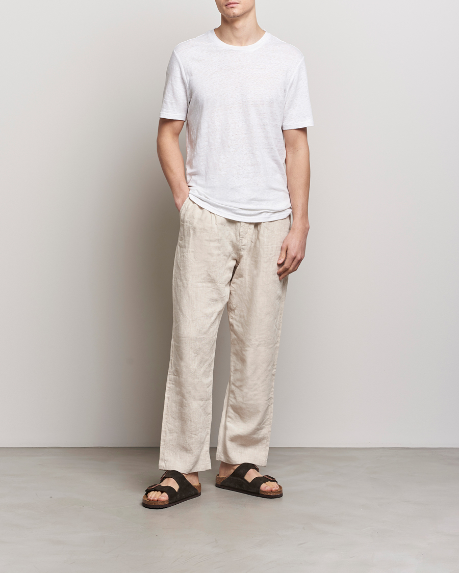 Herr | T-Shirts | KnowledgeCotton Apparel | Organic Linen T-Shirt Bright White