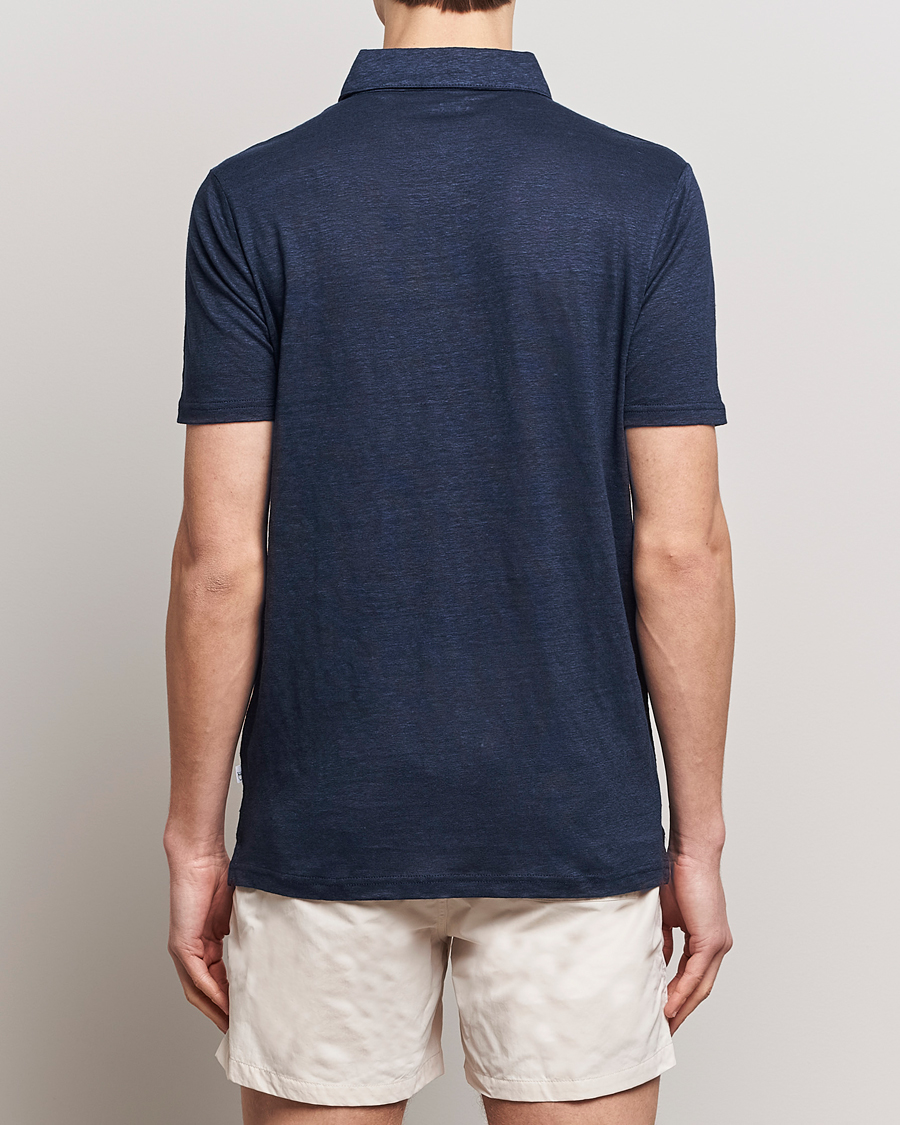 Herr | Pikéer | KnowledgeCotton Apparel | Regular Linen Polo Total Eclipse