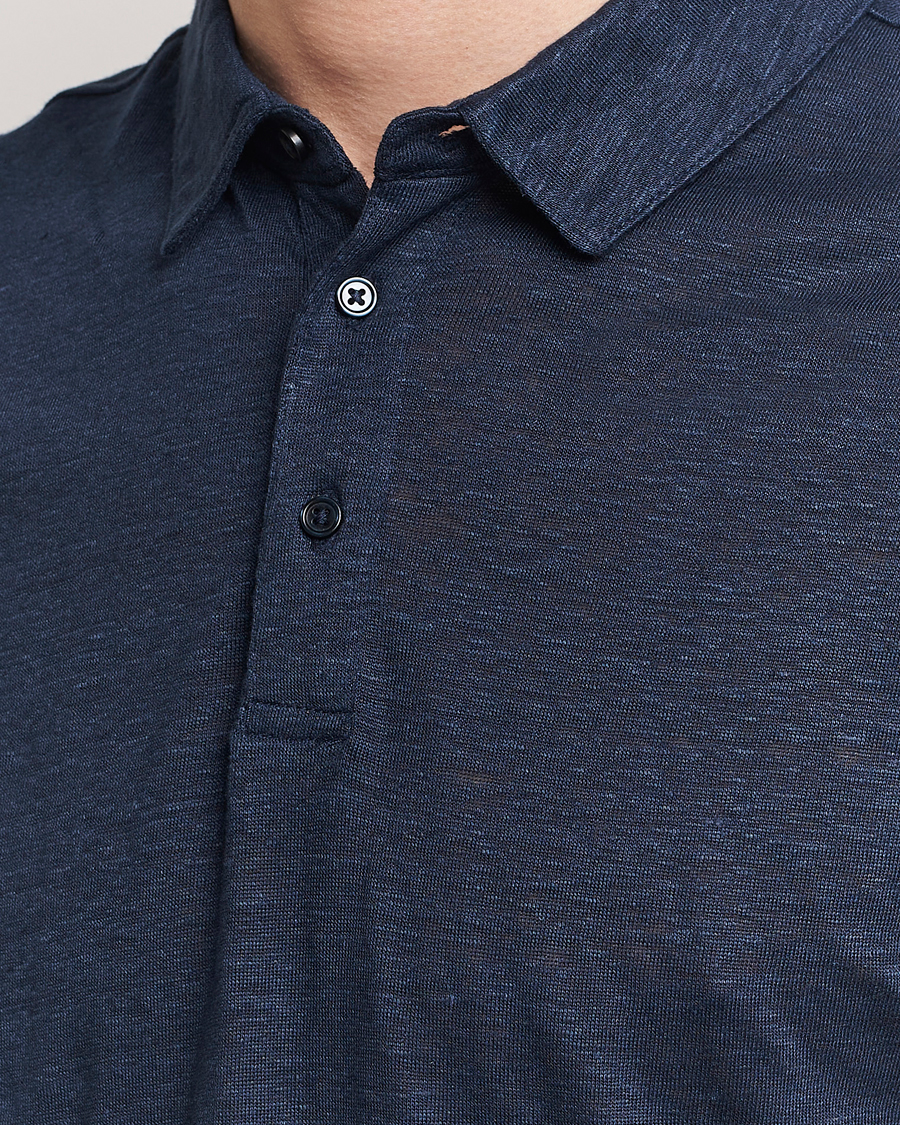 Herr | Pikéer | KnowledgeCotton Apparel | Regular Linen Polo Total Eclipse