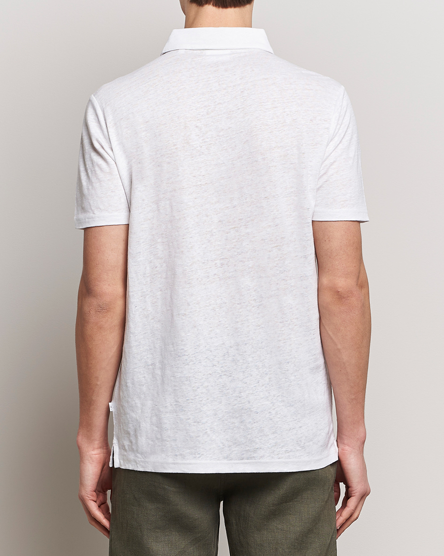 Herr | Pikéer | KnowledgeCotton Apparel | Regular Linen Polo Bright White