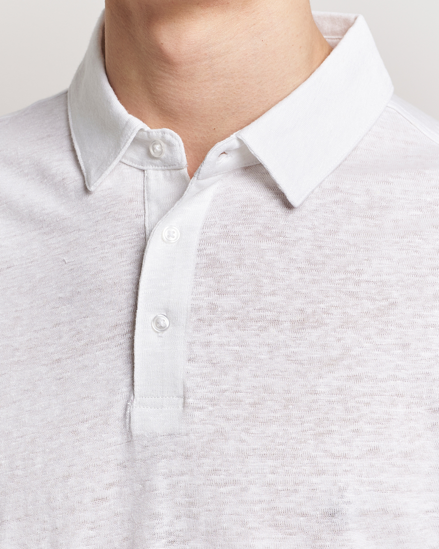 Herr | Pikéer | KnowledgeCotton Apparel | Regular Linen Polo Bright White