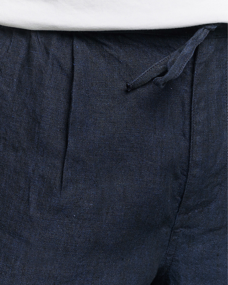 Herr | Shorts | KnowledgeCotton Apparel | Loose Linen Shorts Total Eclipse