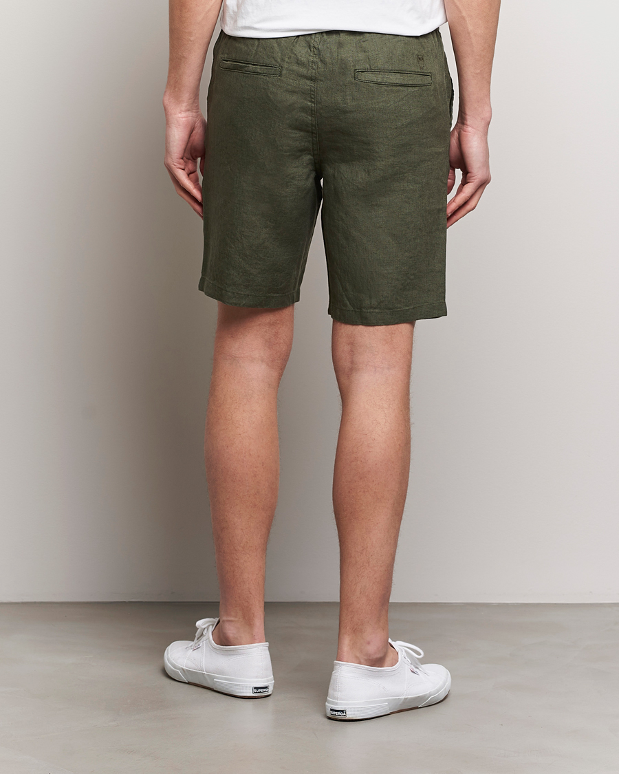 Herr | Shorts | KnowledgeCotton Apparel | Loose Linen Shorts Burnt Olive