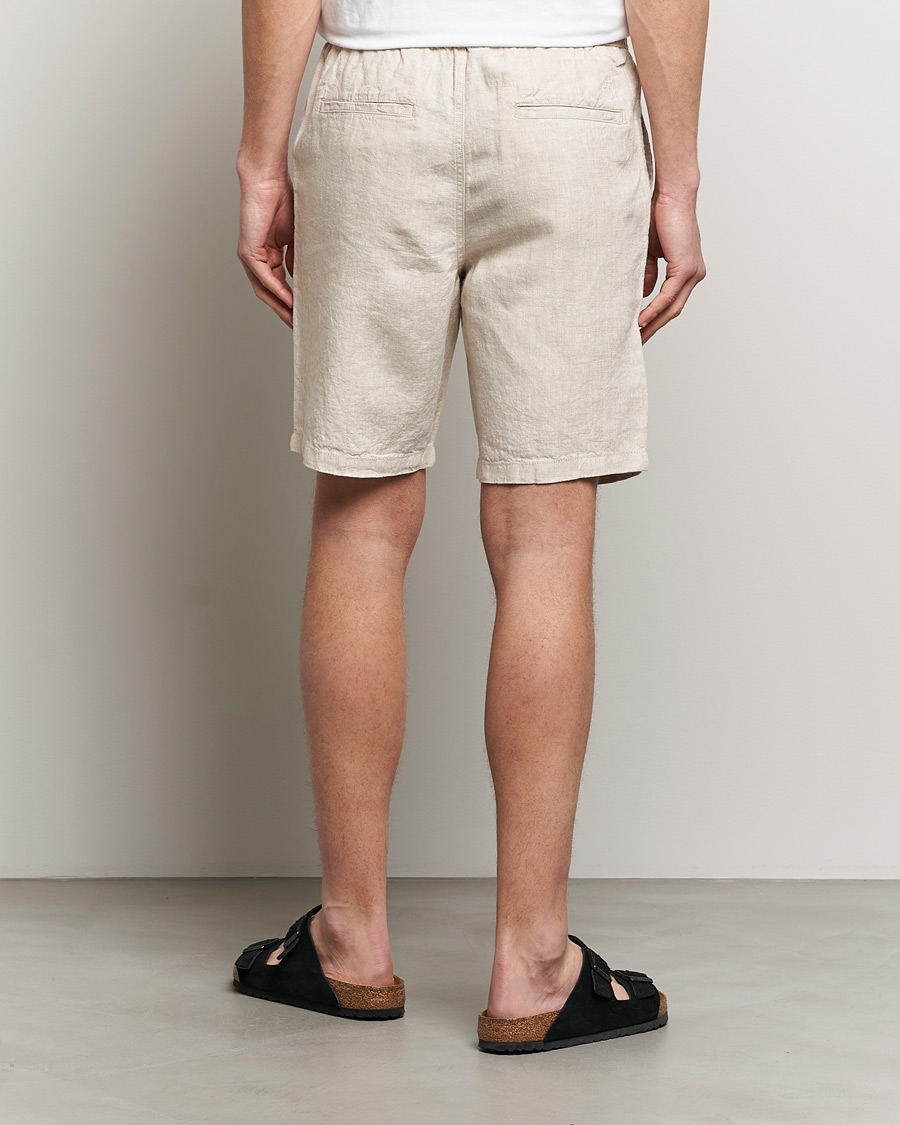 Herr | Shorts | KnowledgeCotton Apparel | Loose Linen Shorts Light Feather Grey