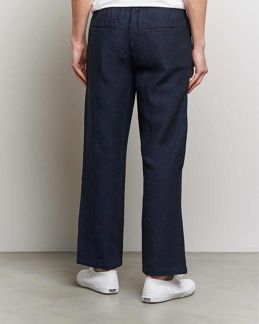 Herr | Byxor | KnowledgeCotton Apparel | Loose Linen Pants Total Eclipse