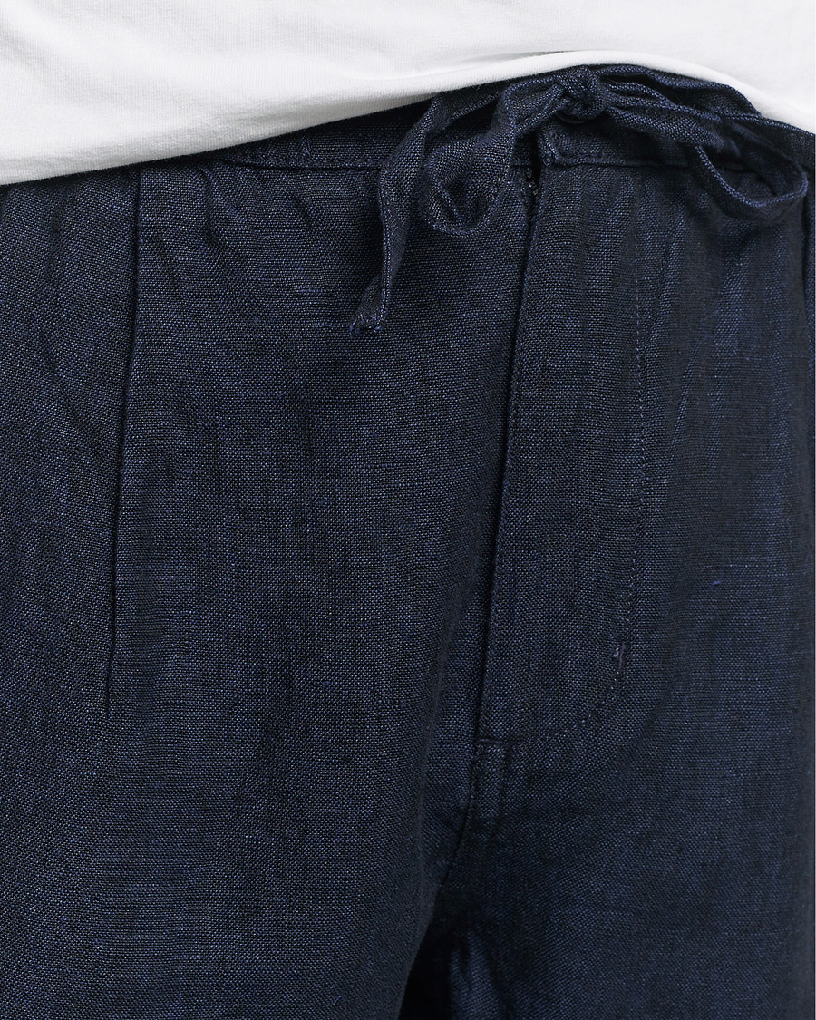 Herr | Byxor | KnowledgeCotton Apparel | Loose Linen Pants Total Eclipse