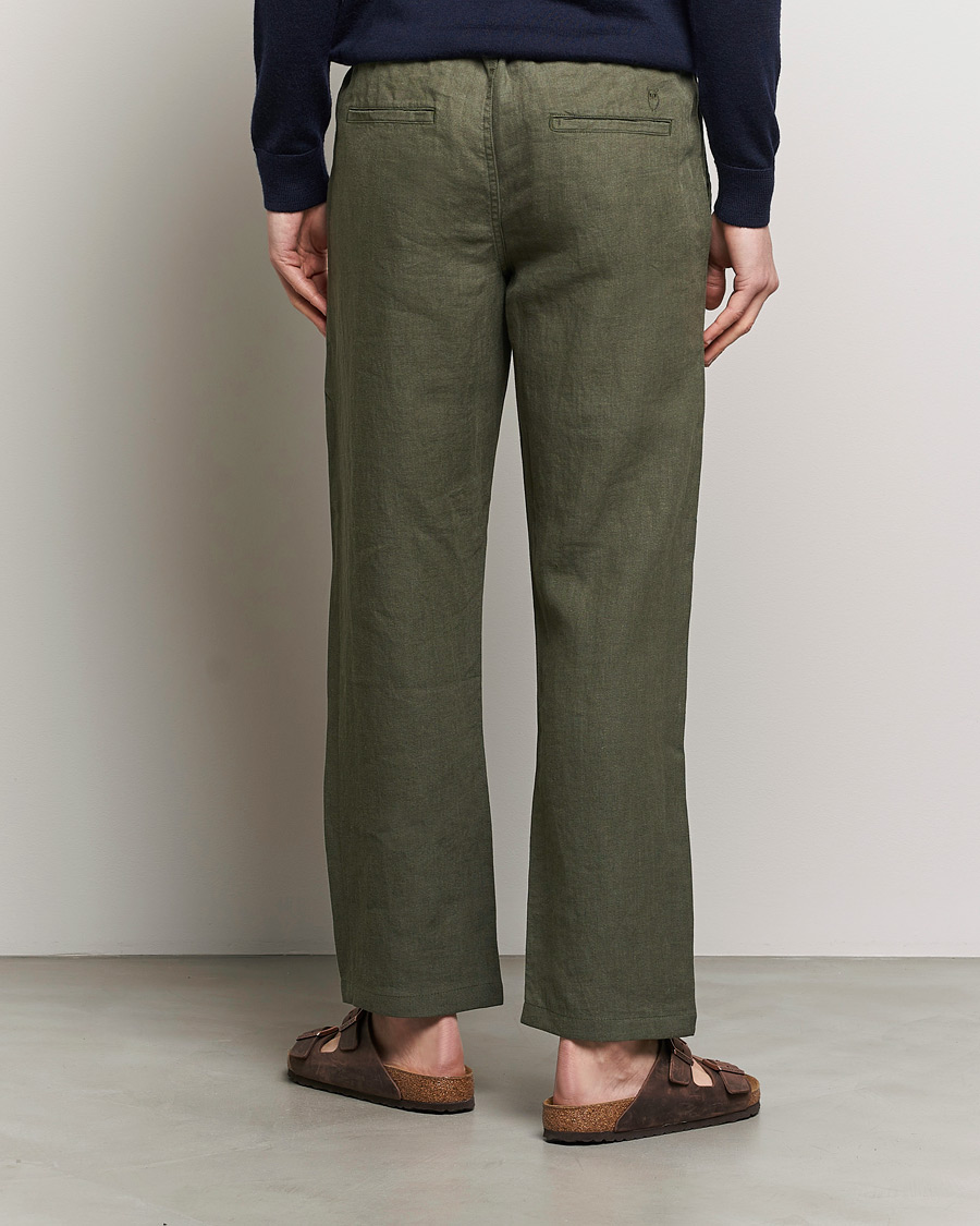 Herr | Byxor | KnowledgeCotton Apparel | Loose Linen Pants Burnt Olive
