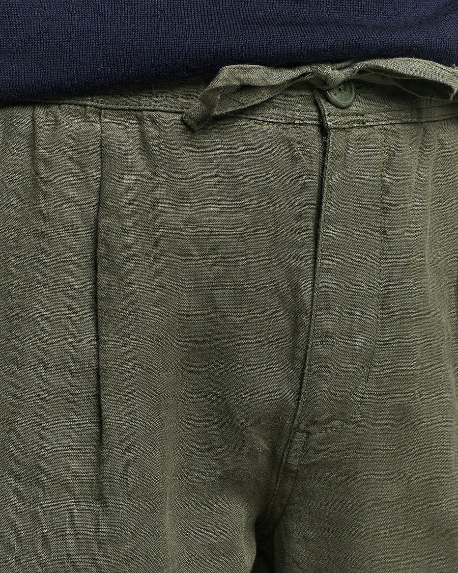 Herr | Byxor | KnowledgeCotton Apparel | Loose Linen Pants Burnt Olive