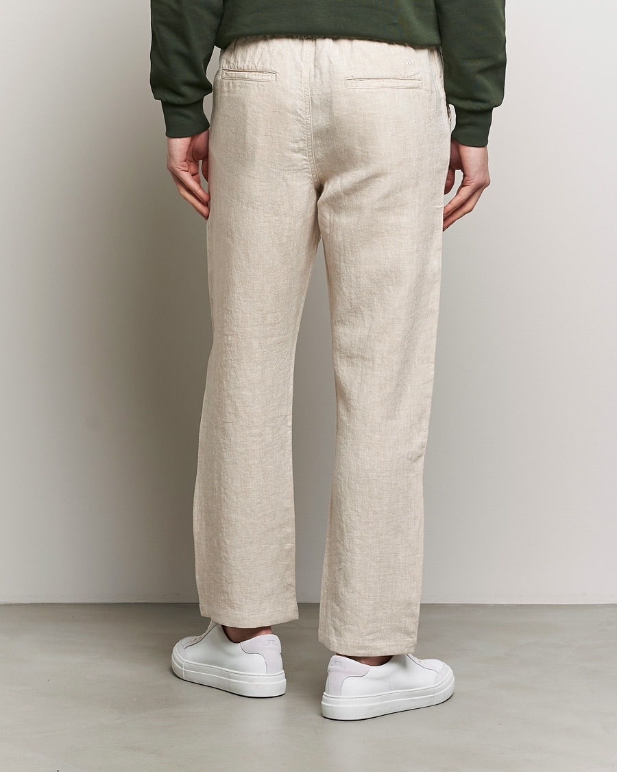 Herr | Byxor | KnowledgeCotton Apparel | Loose Linen Pants Light Feather Grey