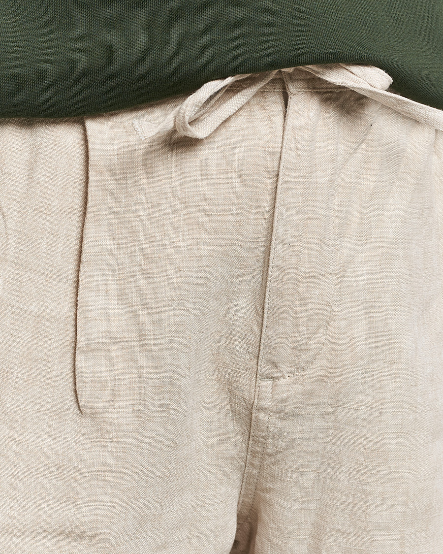Herr | Byxor | KnowledgeCotton Apparel | Loose Linen Pants Light Feather Grey