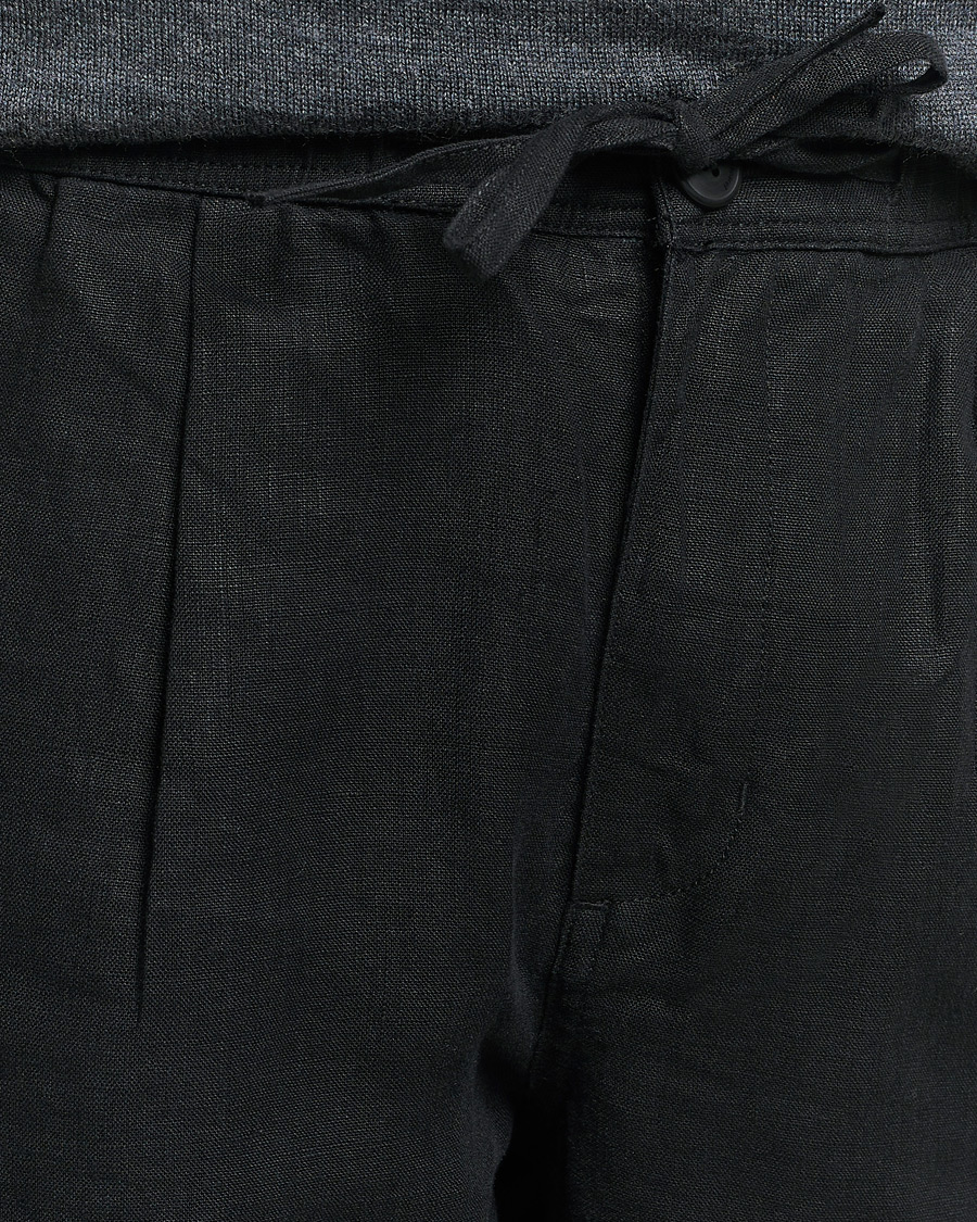 Herr | Byxor | KnowledgeCotton Apparel | Loose Linen Pants Black