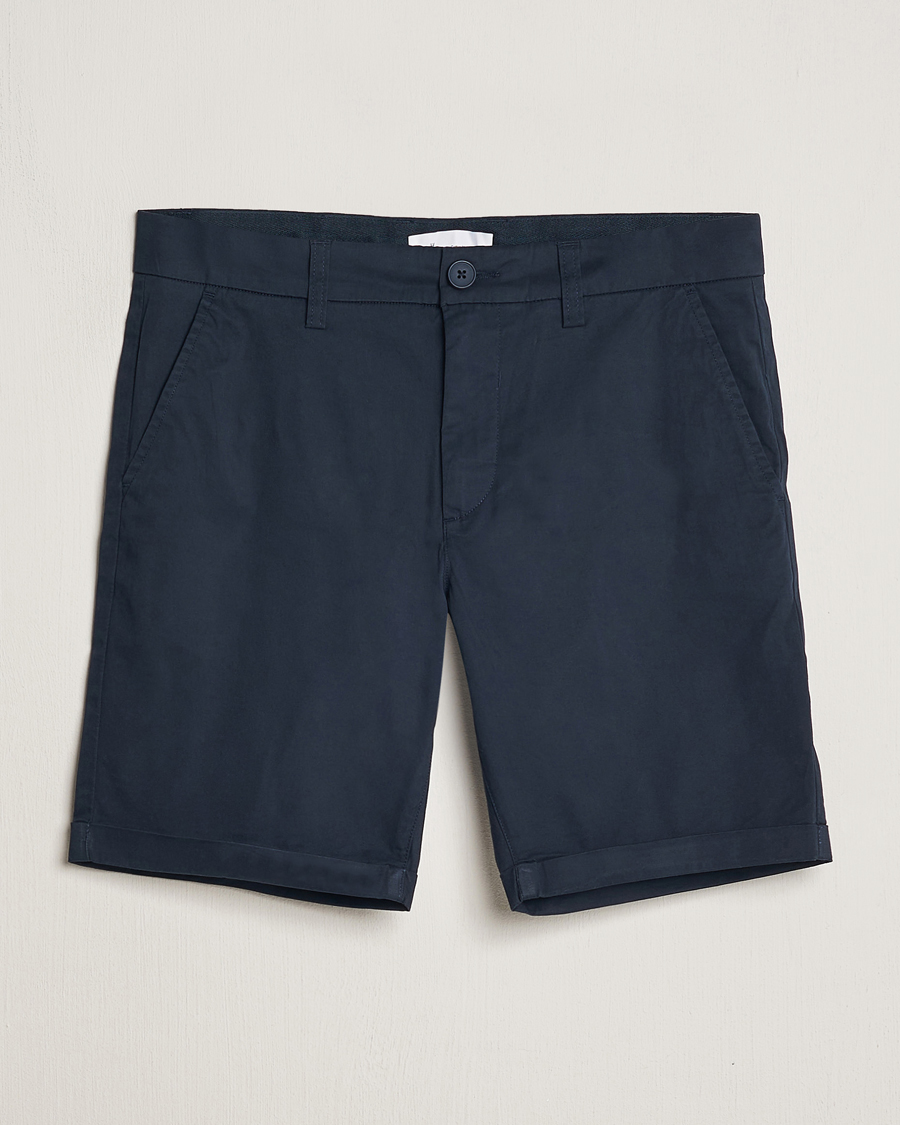 Herr | Shorts | KnowledgeCotton Apparel | Regular Chino Poplin Shorts Total Eclipse