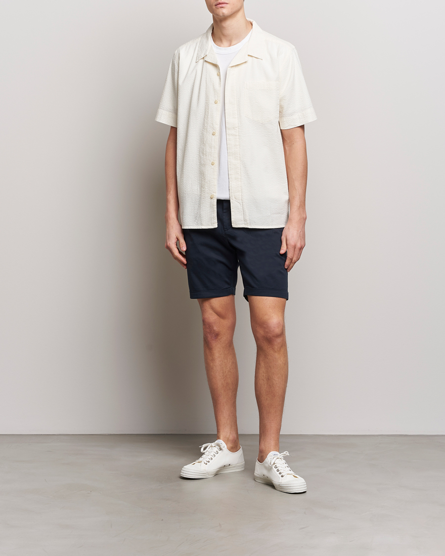 Herr | Shorts | KnowledgeCotton Apparel | Regular Chino Poplin Shorts Total Eclipse