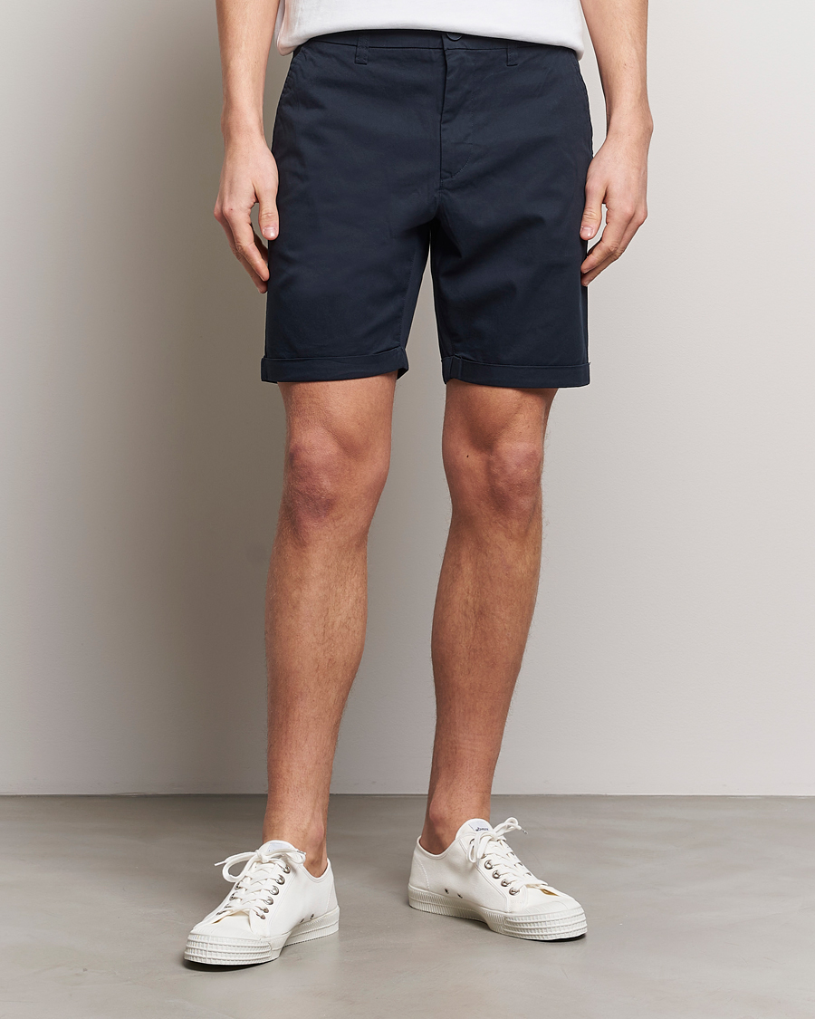 Herr | Shorts | KnowledgeCotton Apparel | Regular Chino Poplin Shorts Total Eclipse