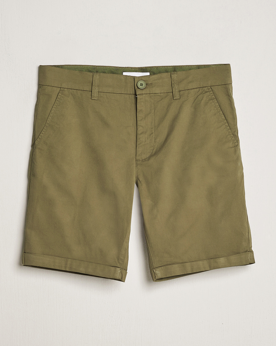 Herr | Shorts | KnowledgeCotton Apparel | Regular Chino Poplin Shorts Burned Olive
