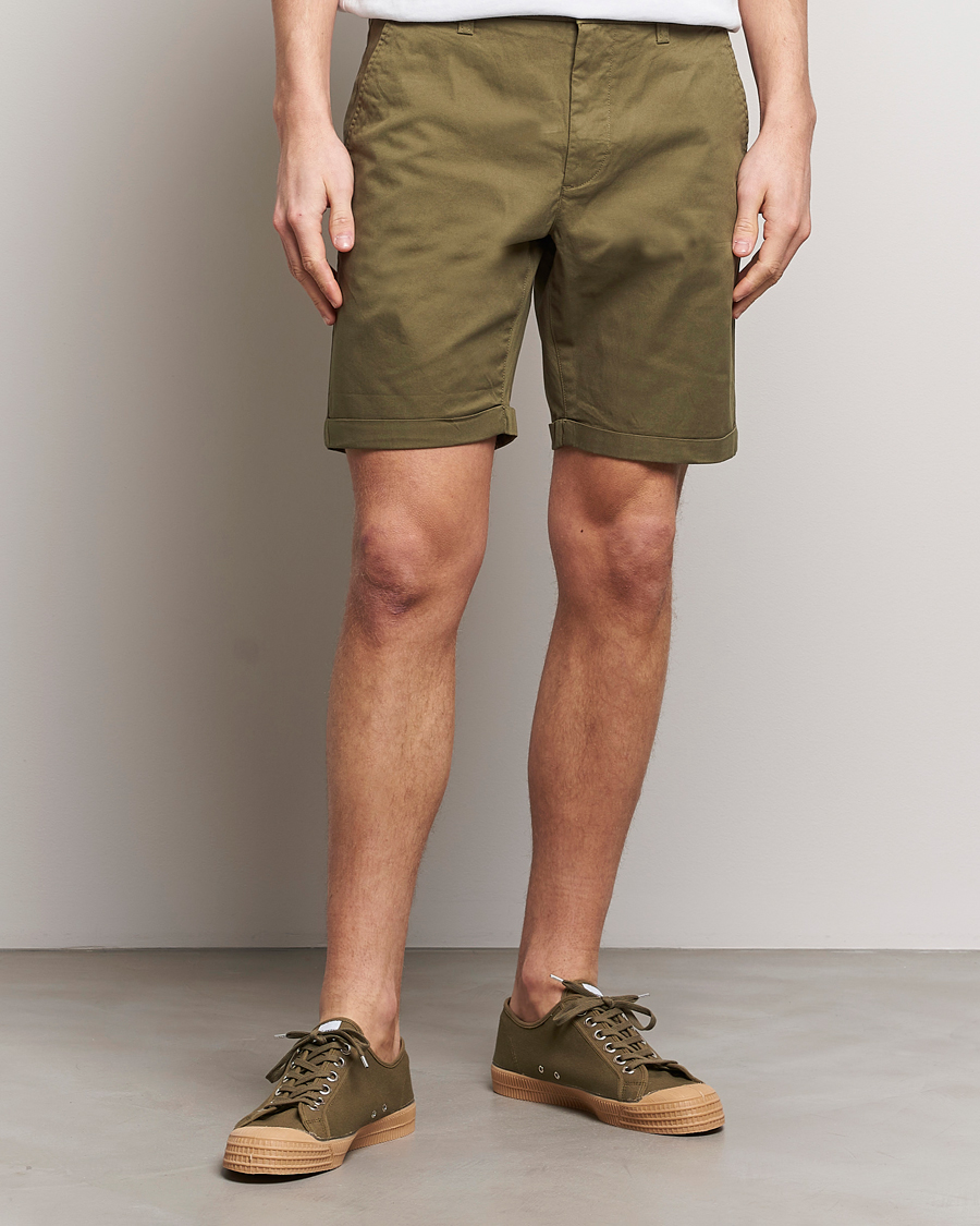 Herr | KnowledgeCotton Apparel | KnowledgeCotton Apparel | Regular Chino Poplin Shorts Burned Olive