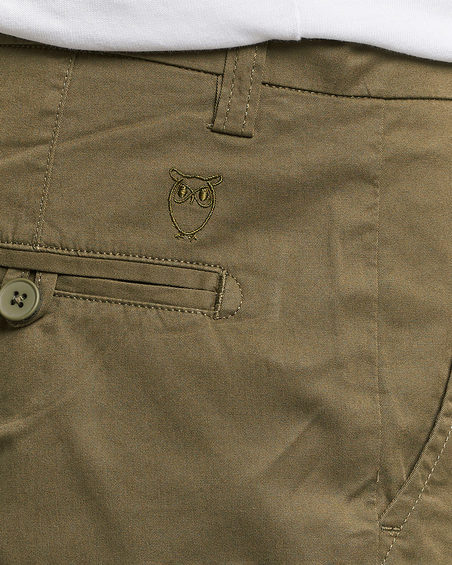 Herr | Shorts | KnowledgeCotton Apparel | Regular Chino Poplin Shorts Burned Olive