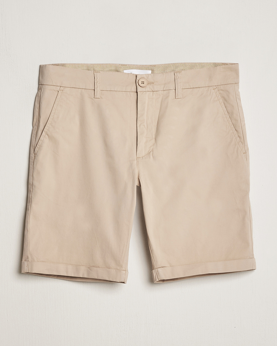 Herr | Shorts | KnowledgeCotton Apparel | Regular Chino Poplin Shorts Light Feather Grey