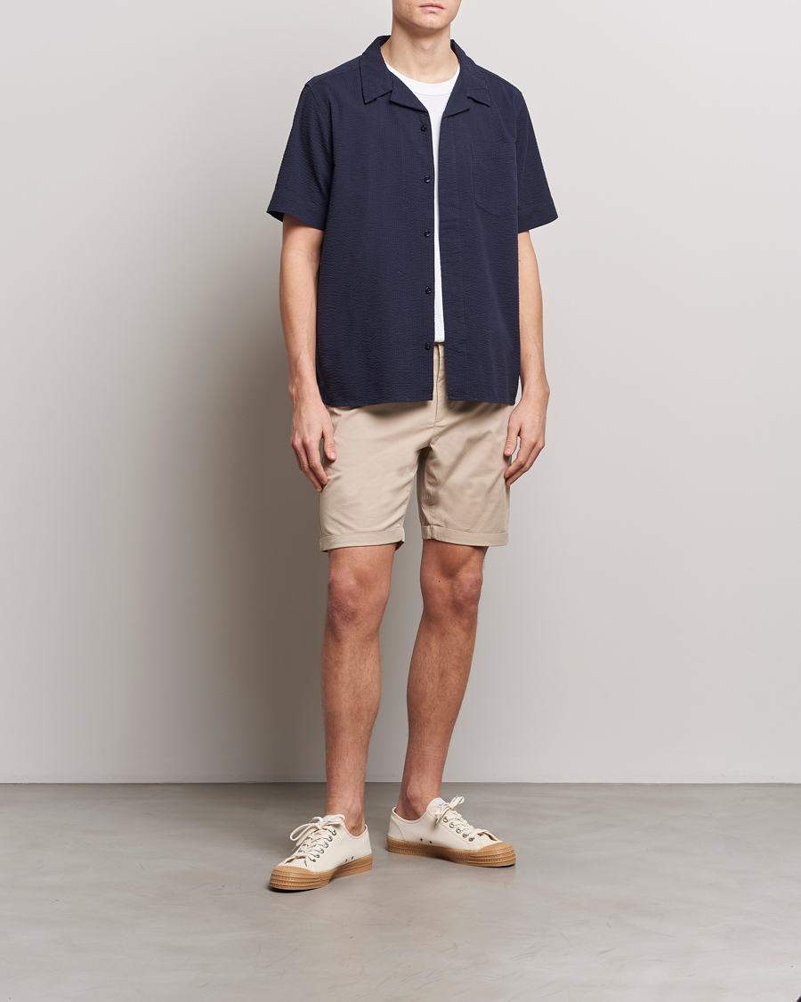 Herr | Shorts | KnowledgeCotton Apparel | Regular Chino Poplin Shorts Light Feather Grey