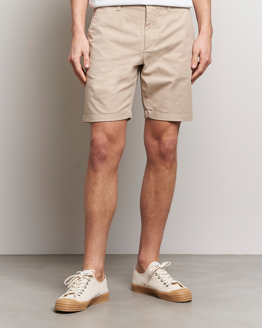Herre | Chino shorts | KnowledgeCotton Apparel | Regular Chino Poplin Shorts Light Feather Grey
