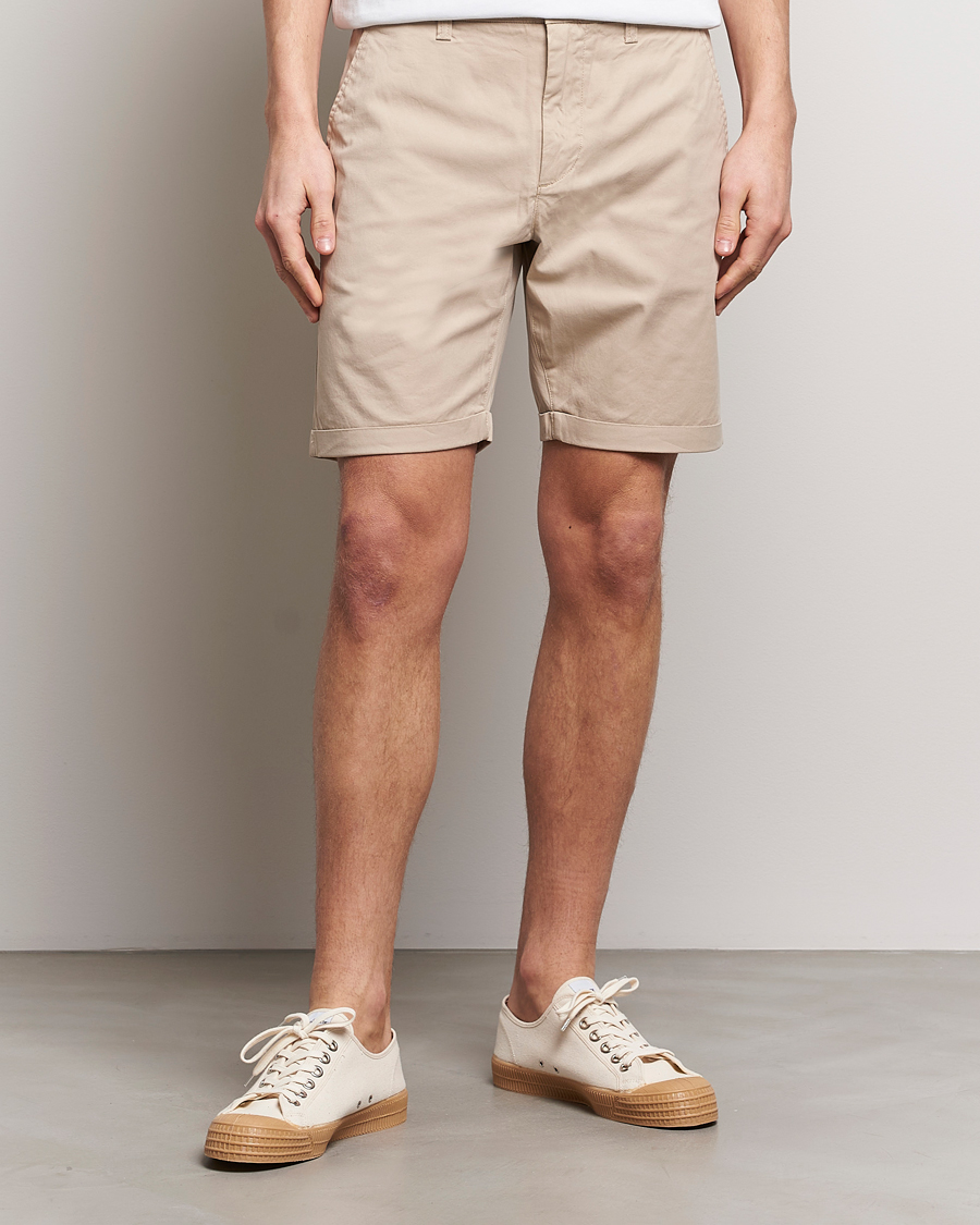 Herre |  | KnowledgeCotton Apparel | Regular Chino Poplin Shorts Light Feather Grey