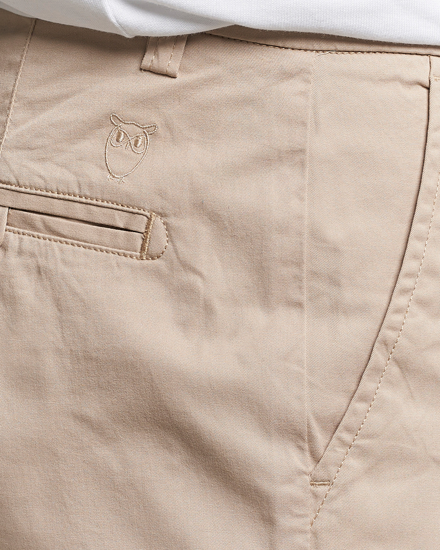 Herr | Shorts | KnowledgeCotton Apparel | Regular Chino Poplin Shorts Light Feather Grey