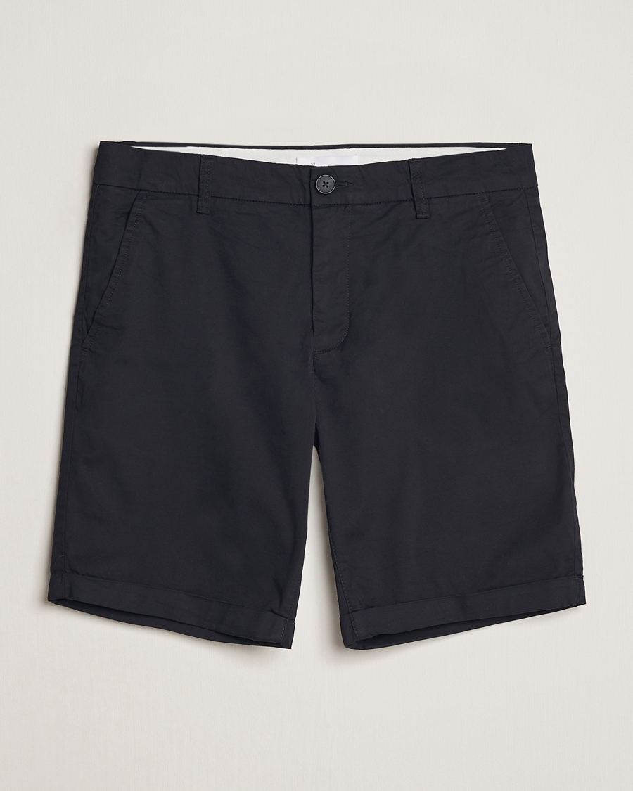 Herr | Shorts | KnowledgeCotton Apparel | Regular Chino Poplin Shorts Jet Black