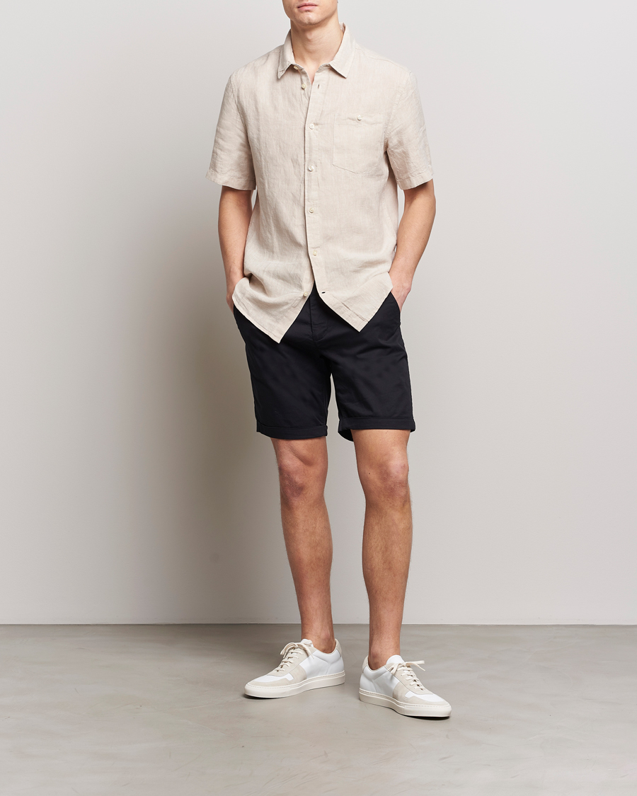 Herr | Shorts | KnowledgeCotton Apparel | Regular Chino Poplin Shorts Jet Black