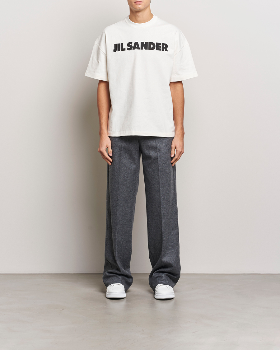 Herr | T-Shirts | Jil Sander | Round Collar Logo T-Shirt White