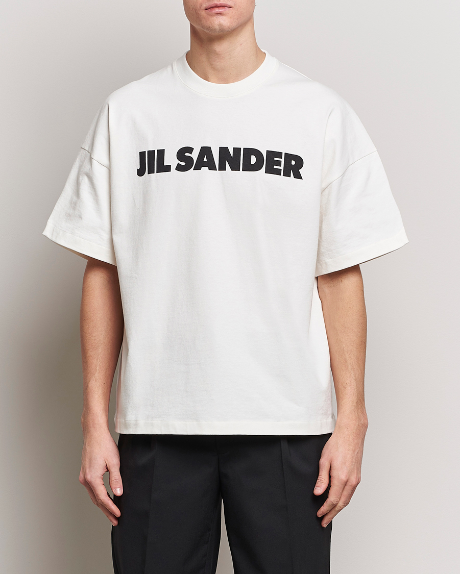 Herr | Jil Sander | Jil Sander | Round Collar Logo T-Shirt White